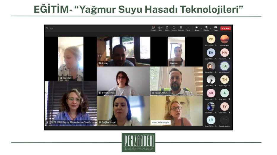 PEYZAJDER'DEN SÜRDÜRÜLEBİLİR GELECEĞE KATKI - "YAĞMUR SUYU TEKNOLOJİLERİ" 