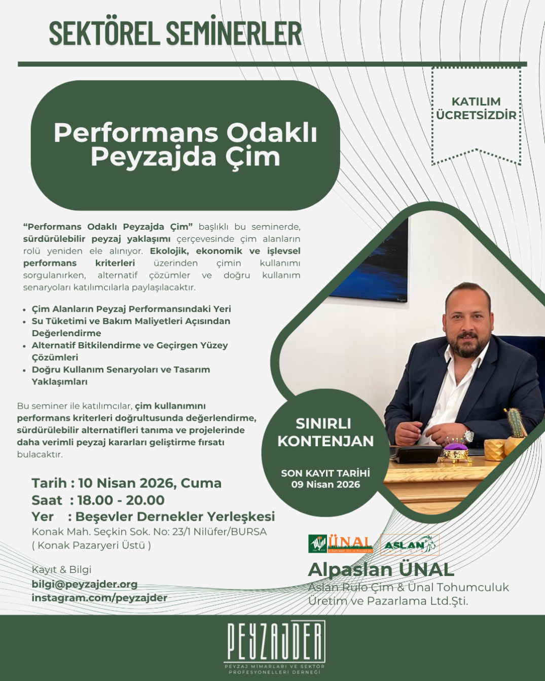 Sektörel Seminerler - Performans Odaklı Peyzajda Çim"