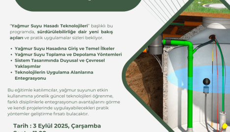 "Yağmur Suyu Hasadı Teknolojileri" konulu çevrim içi eğitim ve bilgilendirme toplantısı.